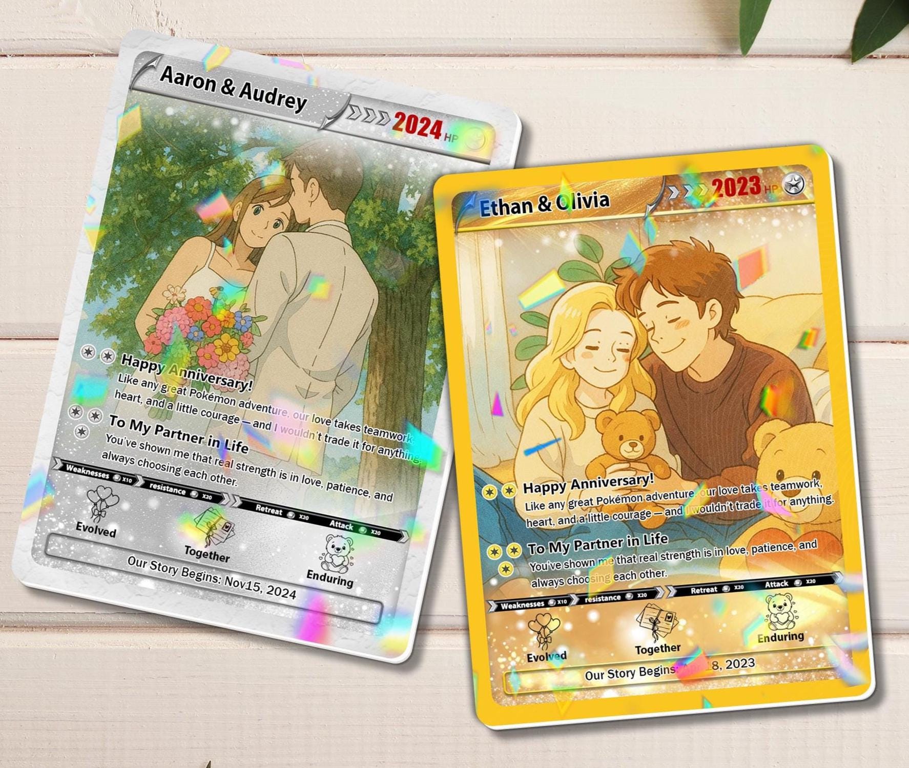 Custom Couple Pokmons Cards - Etsy Custom Couple Pokmons Cards - Etsy