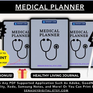 Medical Planner Printable, Organize Medications, Medical History, Medical Appointments, Health Planner, Health Printable, Medical eBook PDF