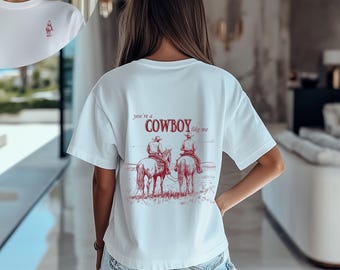 Maglietta grafica Cowboy Like Me, maglietta da cowgirl western, stile vintage chic, estate da cowgirl costiera, maglietta grafica unisex, folklore, Evermore Era