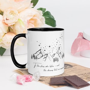 Caneca ACOTAR Black and White Night Court para Amantes de Livros - Presente imagem 1