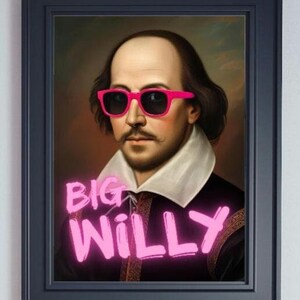 William Shakespeare Gallery Wall Print | Neon Pop Art image 2