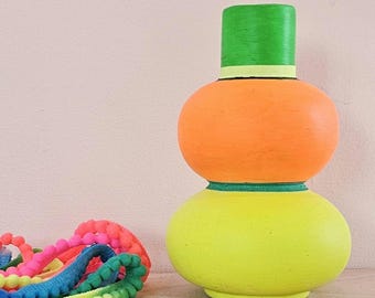 Hand Painted Ceramic Bubble Vase: Custom Rainbow Decor