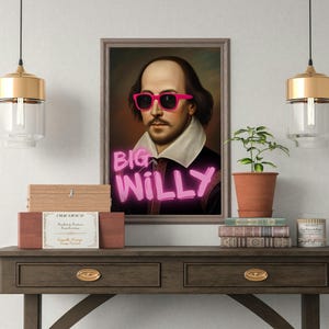 William Shakespeare Gallery Wall Print | Neon Pop Art image 1