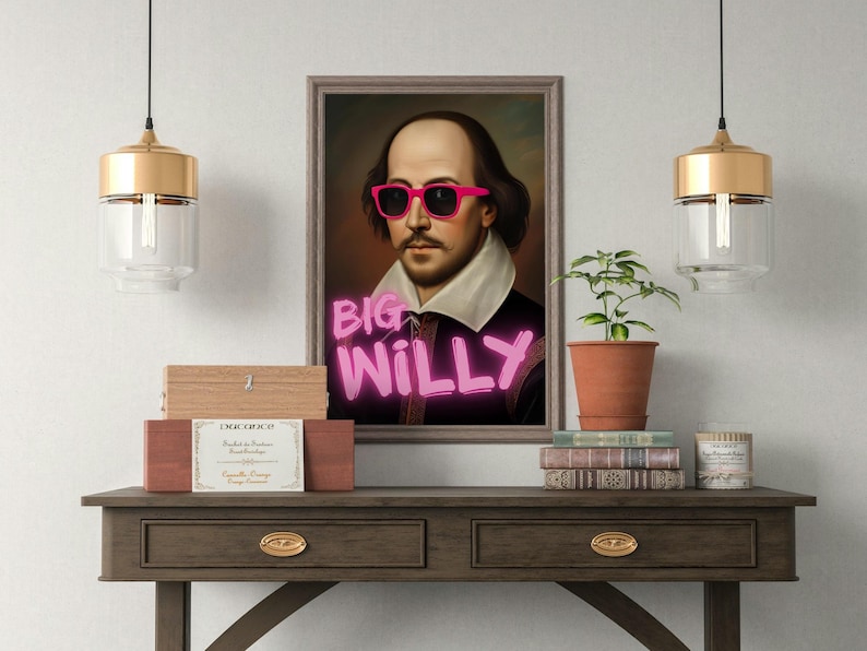 William Shakespeare Gallery Wall Print | Neon Pop Art image 1