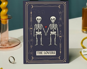 Skeleton Tarot Card | Gothic Valentine's Day Anniversary Gift