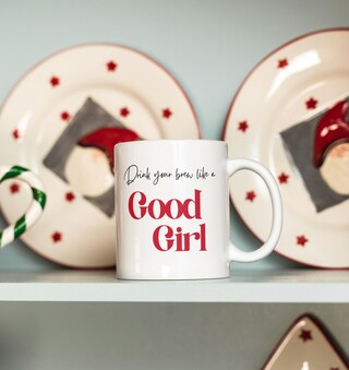 Tazza Da Colazione O Serale G Decor Con Coperchio - "A Little Sweet" O "Good Night" - 300 Ml, Ceramica Bianca E Oro