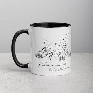 Caneca ACOTAR Black and White Night Court para Amantes de Livros - Presente imagem 4