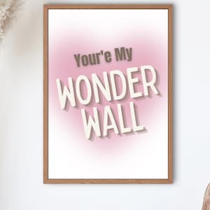Oasis Inspired Music Wall Art Print, Oasis Quote Print, Music Print, Music Lover Gift, Rock Band Art, Wonderwall Print, Oasis Print.