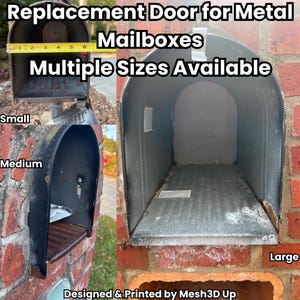 Replacement Door for Metal Mailboxes - Multiple Sizes - Design Options: Plain or Text