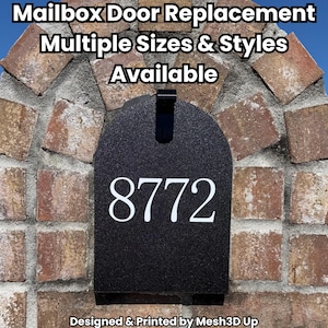 Plastic Mailbox Door Replacement – Design 2 – Custom Fit – Front Options: Plain or Text