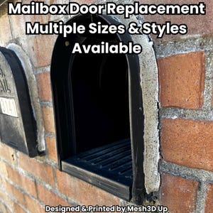 Plastic Mailbox Door Replacement – Design 1 – Custom Fit – Front Options: Plain or Text