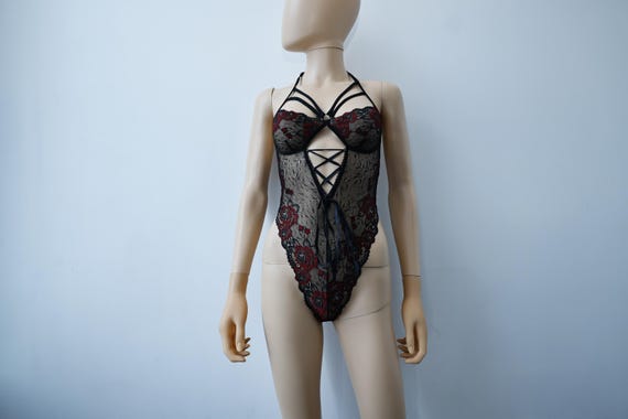 Lingerie Sets | Bra and Panty | Elegant Honeymoon Lingerie | Black Laced Teddy