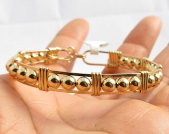 Gold Filled Bracelet, Gold Bracelet, Handmade Bracelet, Wire Wrapped Bracelet, Bangle, Wire Wrapped
