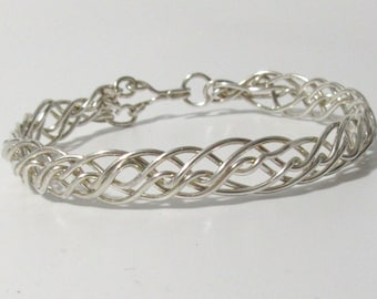Sterling Silver Bracelet, Silver Bracelet, Handmade Bracelet, Wire Wrapped Bracelet, Bangle, Wire Wrapped, Wire Wrapped Jewelry
