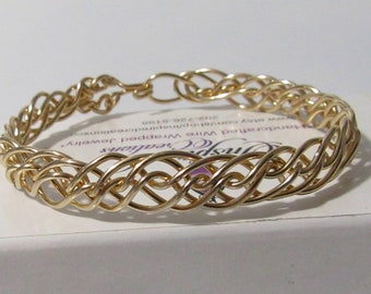 Gold Filled Bracelet, Gold Bracelet, Handmade Bracelet, Wire Wrapped Bracelet, Bangle, Wire Wrapped