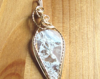 Plume Agate Pendant, Agate Pendant, Gemstone Pendant, Wire Wrapped Pendant, Agate Necklace, Wire Wrapped Agate, Wire Wrapped, Pendant