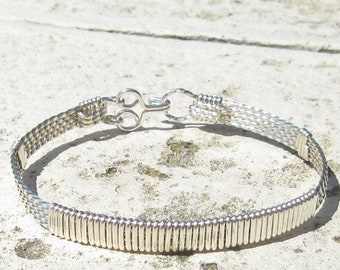 WSB-0021, Sterling Silver Bracelet, Silver Bracelet, Handmade Bracelet, Wire Wrapped Bracelet, Bangle, Wire Wrapped