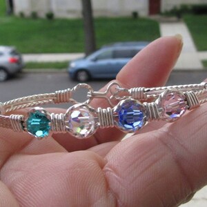WSB-0305, Swarovski Bracelet, Handmade Bracelet, Swarovski Crystal Bracelet, Wire Wrapped, Bangle, Wire Wrapped Bracelet