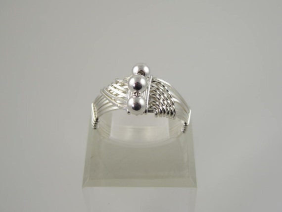 Sterling Silver Beaded Wave Ring Sterling Silver Beaded Wave Ring