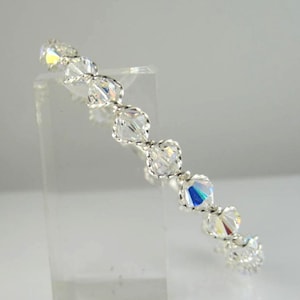 WSB-0108, Crystal Swarovski Bracelet, Handmade Bracelet, Swarovski Crystal Bracelet, Wire Wrapped, Bangle, Wire Wrapped Bracelet