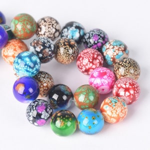 Colorful Coated Round 8mm 10mm Opaque Glass Loose Beads Lot For Jewelry Making DIY Findings