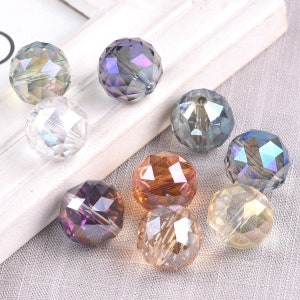 5pcs 20mm Big Round Faceted Crystal Glass Loose Beads for Jewelry Making DIY Crafts Findings
