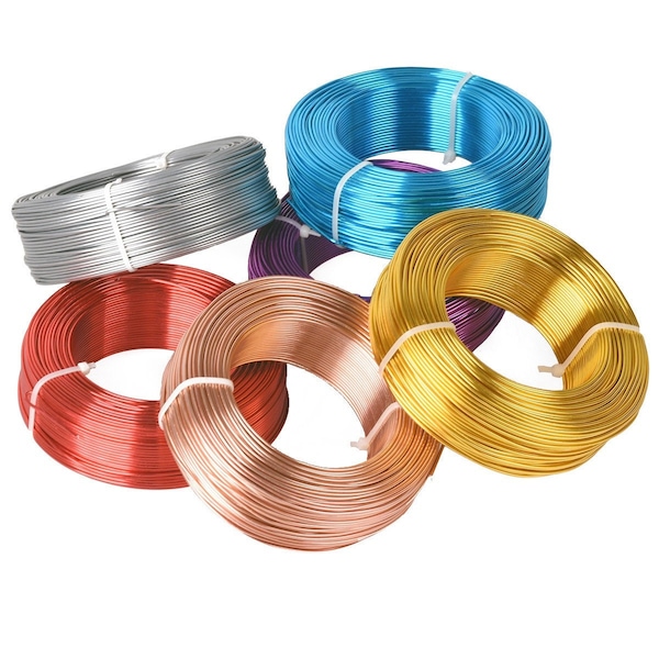 Commercio all'ingrosso grande rotolo vari colori filo di alluminio 20/18/15/12/10/9 Gauge 0.8/1.0/1.5/2.0/2.5/3.0mm filo per cavi artigianali per gioielli --- SKU-LX000-LX005