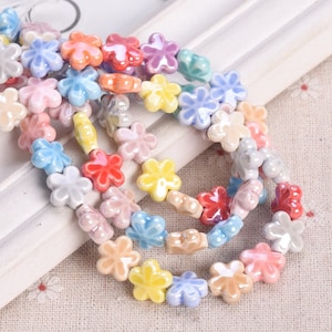 Ceramic flower best sale beads