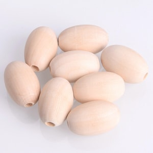 10pcs 30x20mm Big Oval Natural Wood Loose Beads Wholesale Bulk Lot for Jewelry Making DIY Craft Woodcraft - MT139