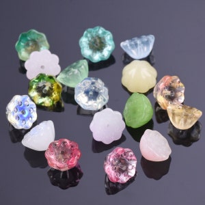 10pcs Lotus Seedpod Shape 10mm Crystal Lampwork Glass Loose Center Drilled Beads For Jewelry Making DIY Crafts Findings
