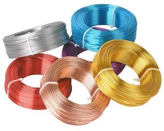 Vente en gros de gros rouleaux de fil d'aluminium de différentes couleurs 20/18/15/12/10/9 calibre 0.8/1.0/1.5/2.0/2.5/3.0mm bijoux artisanat cordon fil --- SKU-LX000-LX005