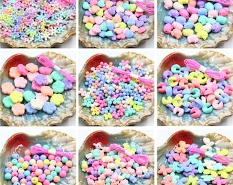 1 Pack Random Mixed Colors Acrylic Plastic Many Shapes For Choice Loose Beads For Jewelry Making