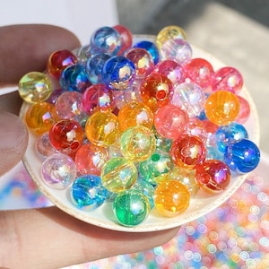 100pcs Round AB Shiny Acrylic Plastic 6mm 8mm 10mm Loose Beads Lot for Jewelry Making Findings DIY Crafts Supplies