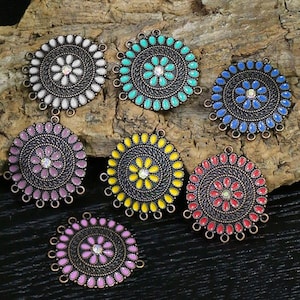 10 Stück Antik Metall Emaille Charms 33x29mm Ohrring Kronleuchter Verbinder Tropfen Bails Für Schmuckherstellung DIY Ohrringe Erkenntnisse
