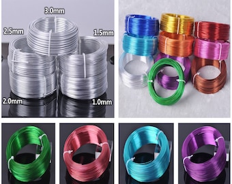 Aluminum Craft Wire 8 Colors Coil Jewelry Floral Making Beading Wire 19 Feet//Roll Kissitty 12 Gauge 2mm