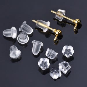200 stks Bloem/Hoofdvorm 4 mm 5 mm Rubberen Oorbel Terug Stoppers Stekkers Groothandel Voor DIY Oorbel Sieraden maken Ontwerpbevindingen Accessoires