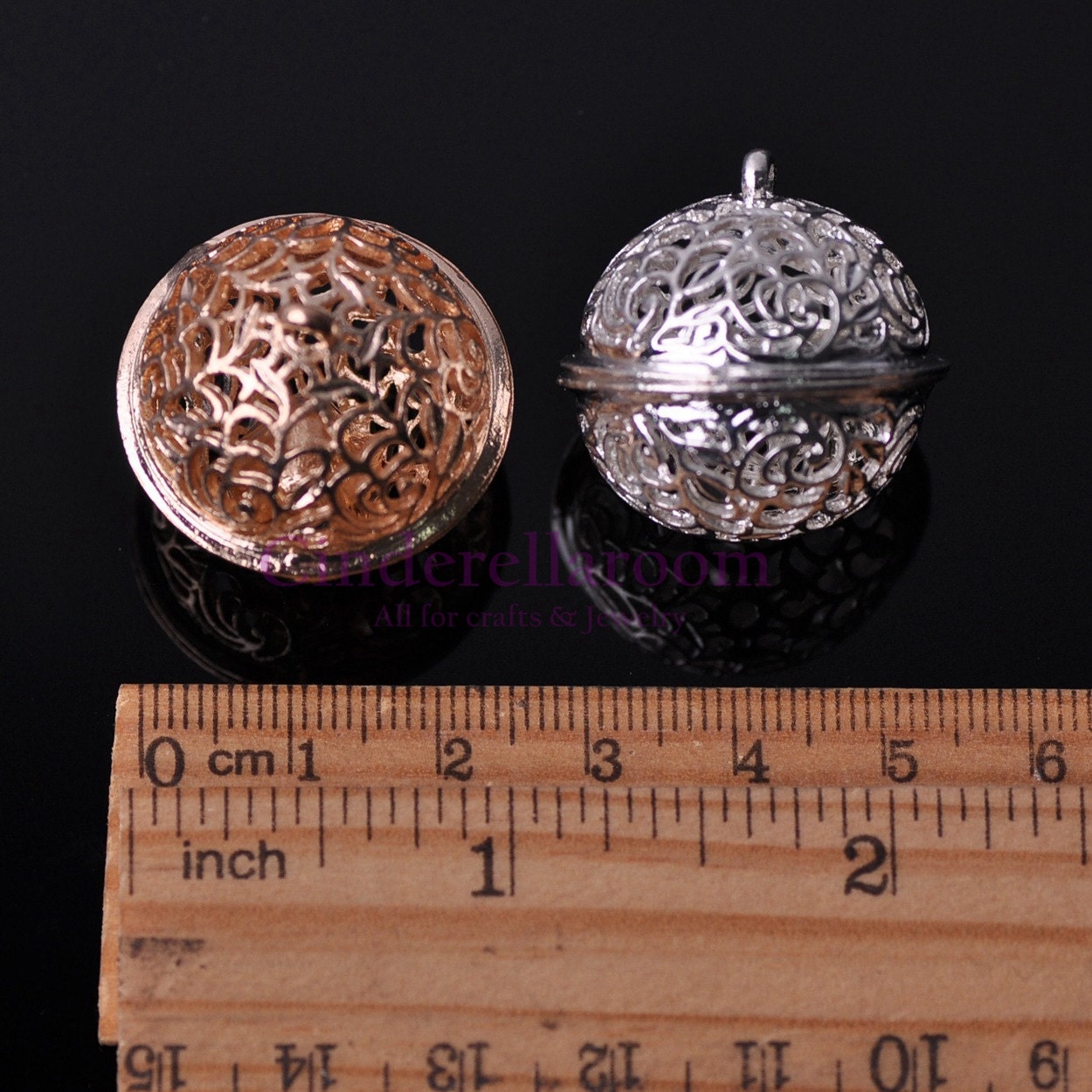 Wholesale Lot 5pcs Hollow Out Ball Bells Carving Silver Gold Etsy