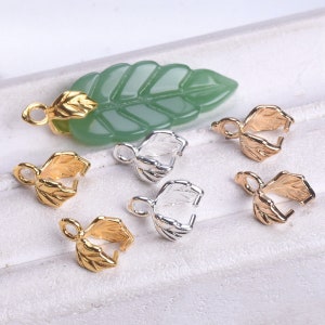 10pcs Gold/Silver/Light Gold Color 9x8mm Copper Metal Connectors Bail Beads Pinch Clasp Clips Pendant Hooks For Jewelry Making DIY Findings
