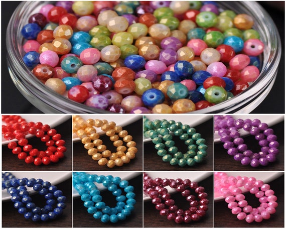 100pcs Crystal Bicone Beads 4mm – Multicolor Glass Spacer Beads For DIY Jewelry Making & Crafts