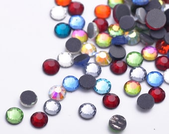 Wholesale SS10 SS16 SS20 SS30 3mm 4mm 5mm 6mm DMC Hotfix Iron-On Flat Back Faceted Crystal Glass Rhinestones Bulk Lot