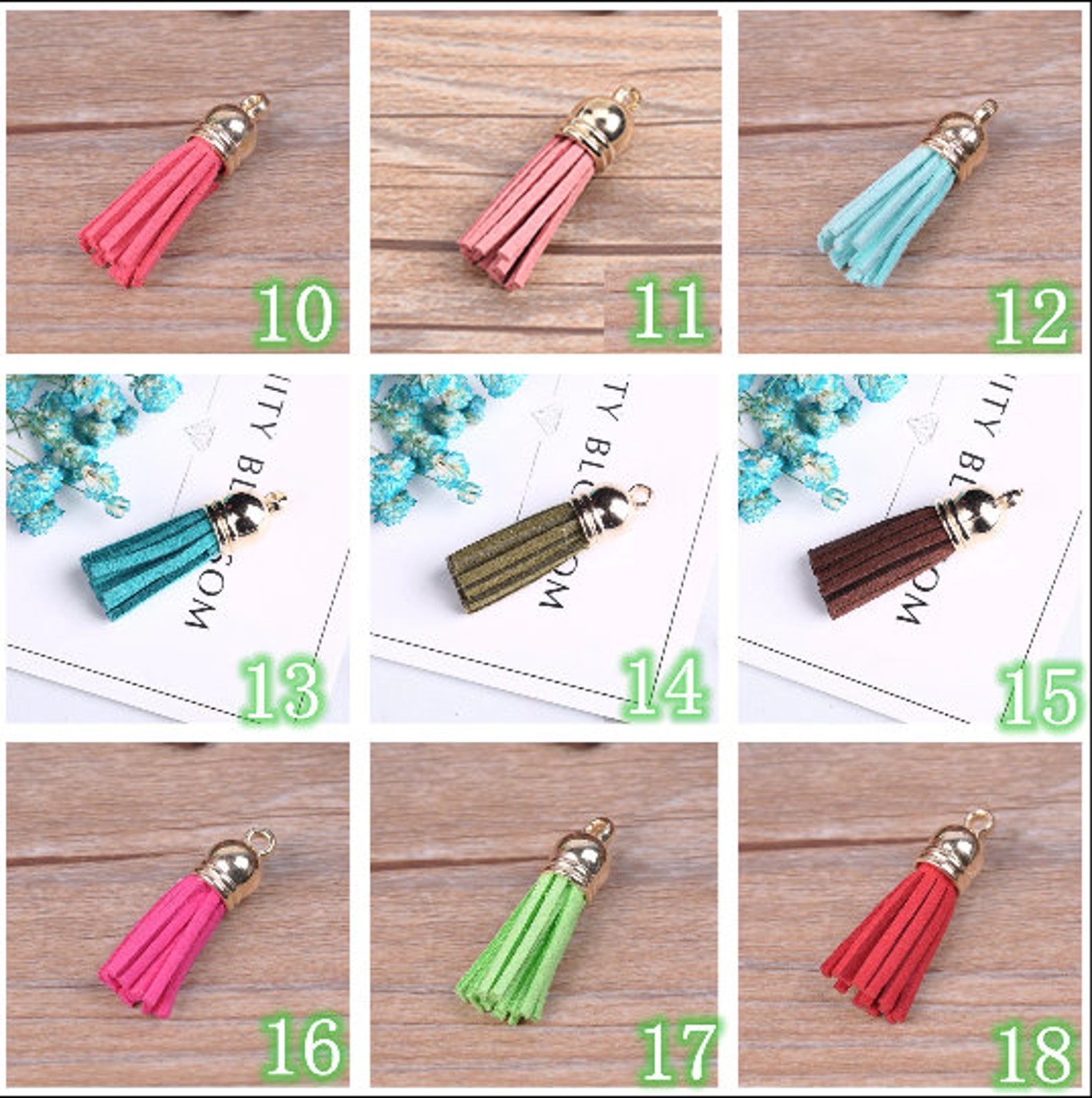 20pcs 4cm Faux Suede Plastic Tassels Pendant Charms Jewelry Etsy