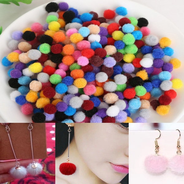 300pcs 10mm Round Colorful Fluffy Pompom Plush Felt Balls For DIY Craft/Jewelry/Sewing Crafts DIY ZH251