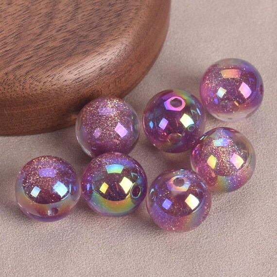 Perline di vetro viola rosso da 6 mm Perline rotonde multicolori Perline sciolte Perline per la creazione di gioielli Braccialetto di perline, R-6135 - Italia