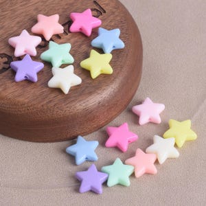 50pcs Star Shape 14mm Opaque Acrylic Plastic Loose Beads Lot For Jewelry Making DIY Earring Pendant Crafts Findings