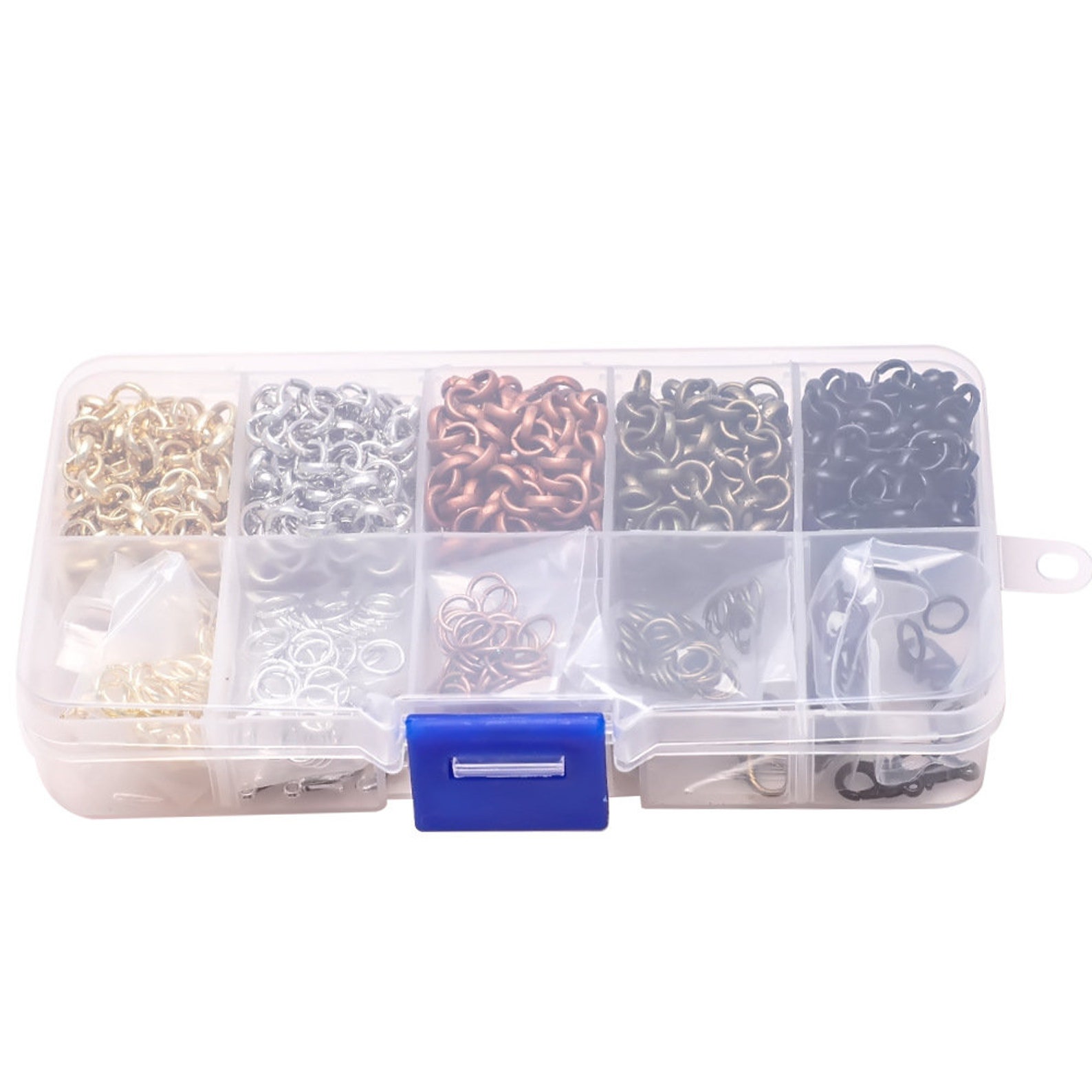 1 Box 5 Colors Metal Jewelry Making Kit Chain Split Jump Ring Etsy