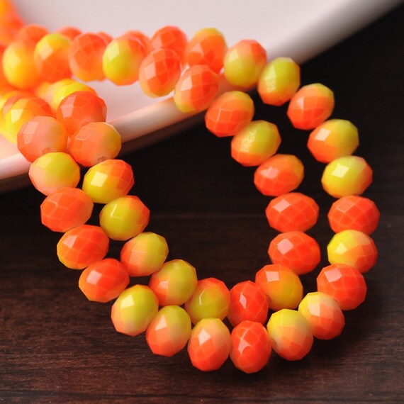 30 Pz Perline Distanziatore Sciolte Vetro Rotondo 8 Mm Sfaccettate - Foto 3