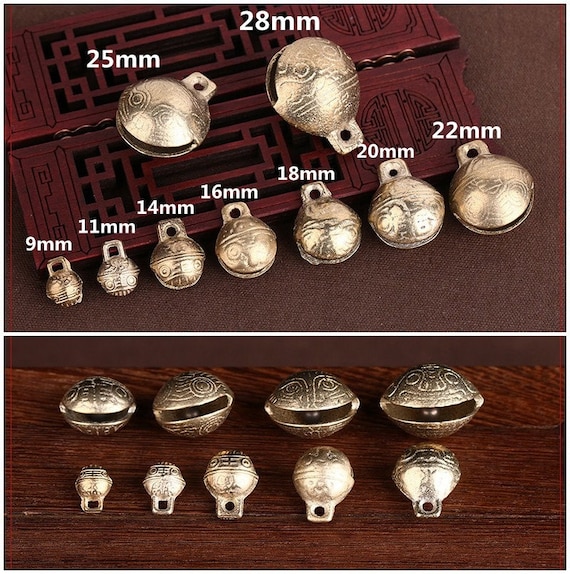 25 Antique Copper Finish JINGLE BELLS 20mm X 25mm (3/4 X 1) Metal