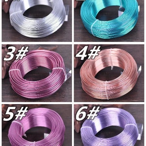 Vente en gros de gros rouleaux de fil d'aluminium de différentes couleurs 20/18/15/12/10/9 calibre 0.8/1.0/1.5/2.0/2.5/3.0mm bijoux artisanat cordon fil SKU-LX000-LX005 image 6