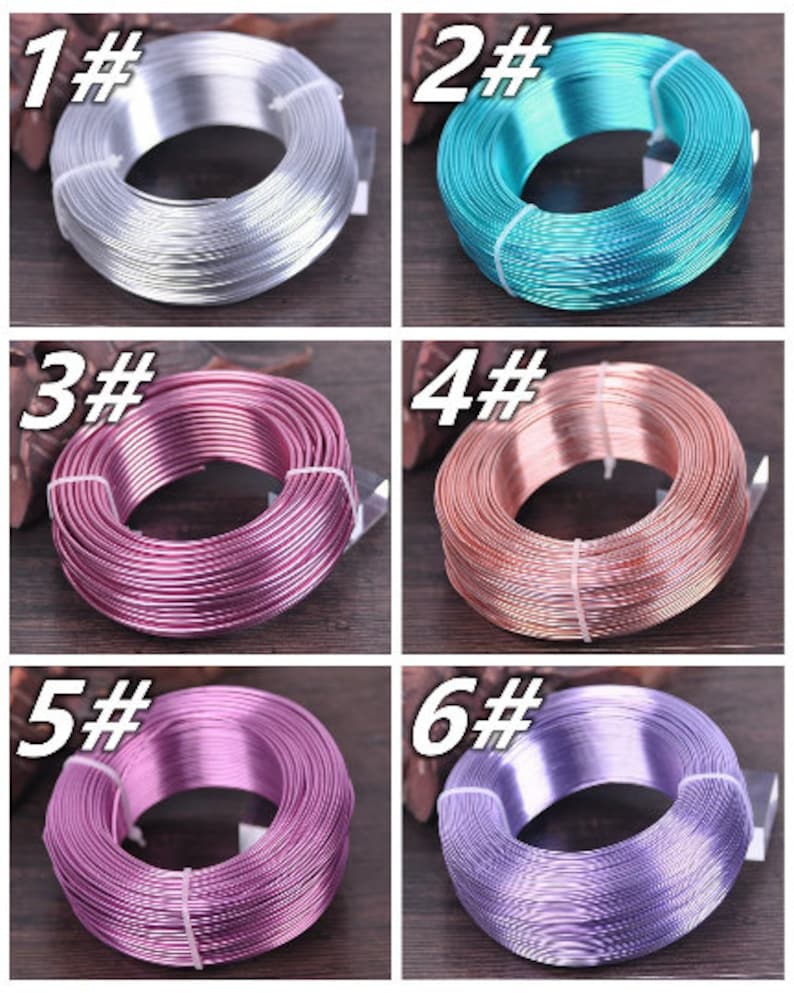 Vente en gros de gros rouleaux de fil d'aluminium de différentes couleurs 20/18/15/12/10/9 calibre 0.8/1.0/1.5/2.0/2.5/3.0mm bijoux artisanat cordon fil SKU-LX000-LX005 image 6