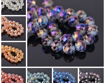 10pcs 12mm Round Faceted Matte Crystal Glass Loose Beads for Jewelry Making DIY Crafts Findings